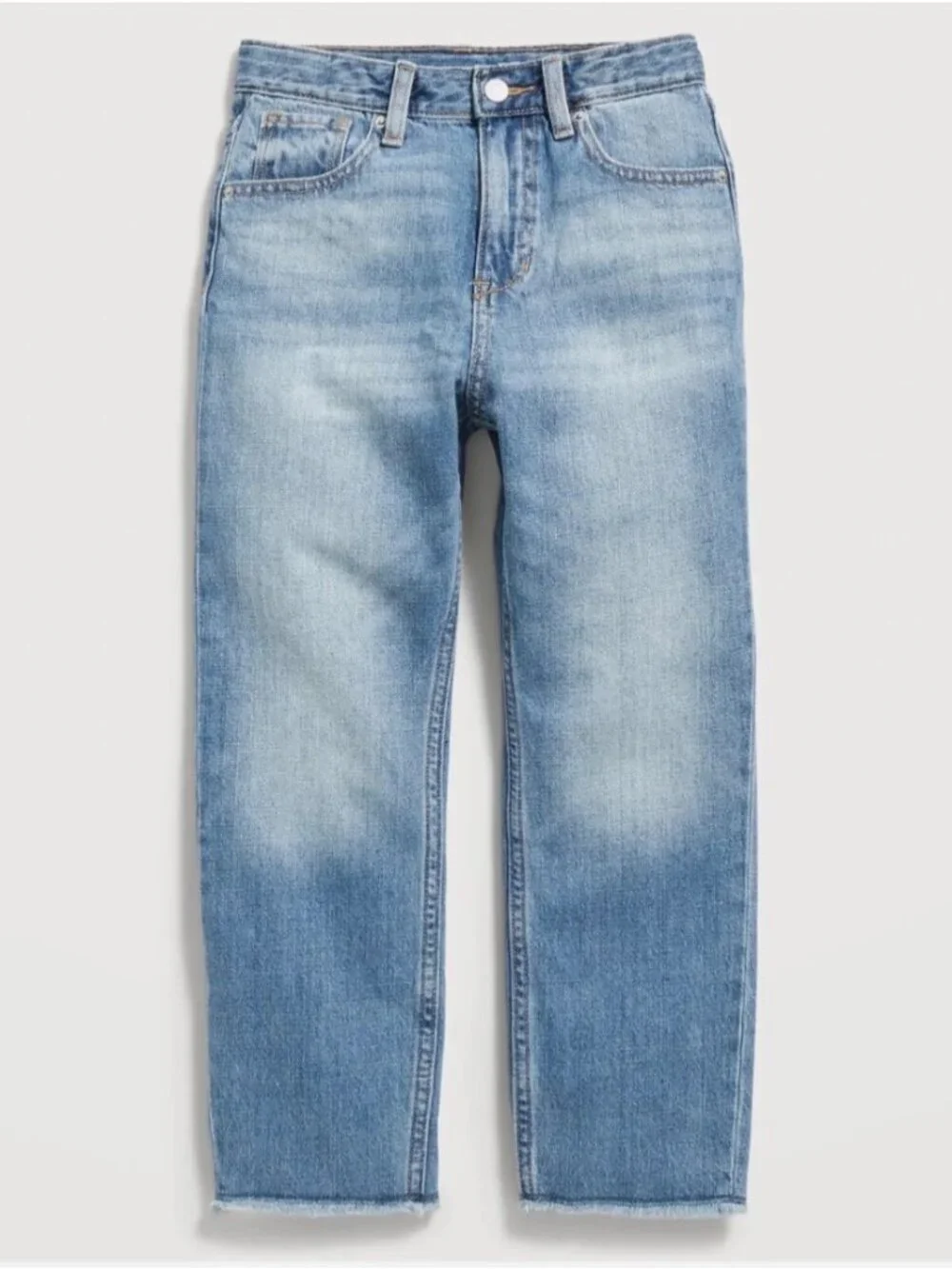 Old Navy Girls High Rise Slouchy Straight Leg Jeans Blue Size 10 Preppy Casual
